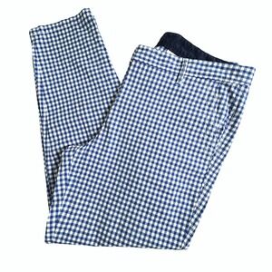 Talbots Girlfriend Chino‎ Size 10 Blue White Gingham Check Ankle Panks